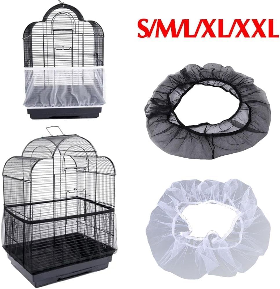Bird Cage Cover,Universal Birdcage Seed Catcher Guard Net Cover, Nylon Pet Bird Cage, Airy Gauze Birdcage Accessories Mesh Net Bonsai Protection Accessories