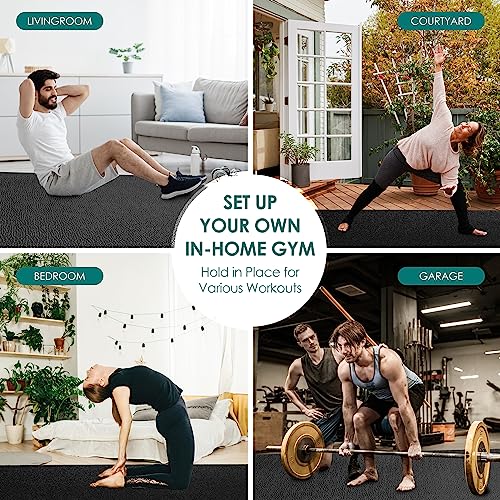Large Exercise Mat, 8' x 6'/8' x 4'/6' x 4' Extra Durable Workout Mats for Home Gym Flooring, High-Density Gym Mats Cardio Mat for Jump Rope, MMA, Stretch, HIIT, Shoe-Friendly, Non-Slip, Non-Toxic - size: 6mm