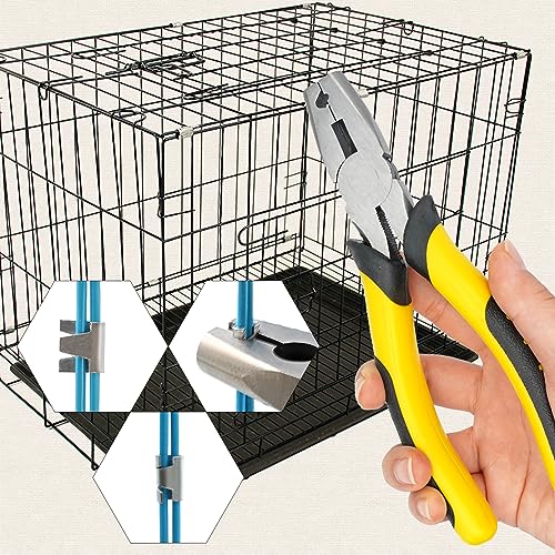1500pcs Wire Cage Buckle Clips J Clips for Wire Cages with Pliers | Fasten Clips J Clips Snap Plier Tools for Chicken Cage，Heavy Duty, Save Effort and Sturdy, Widely Used