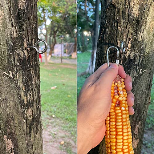 Hanging Squirrel Feeder Outside Corn Cobs Holder for Squirrels Chipmunk Funny Toy (Stainless Steel C) - color: STAINLESS STEEL C