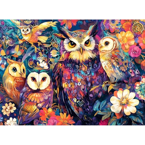 300 Pieces Owl Puzzle for Adults, Bird Puzzle Challenging Game Gift | 300 Pieces Recycled Cardboard Jigsaw Puzzles for Adults, Home Decor Gift Toy for Teens Kids Seniors 20.5×15 in - style: Owls