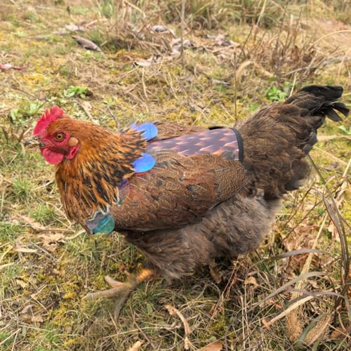 Chicken Saddles for Hens with Detachable Wings, Adjustable Hen Apron Back Protector for Feather Recovery, Double-Layer Breathable Poultry Saver for Standard Breeds (Black,White,Yellow) | Double-Layered Breathable Poultry Back Protector For Hens During Mat