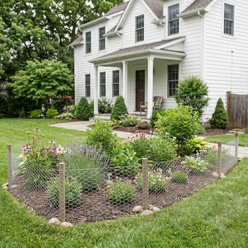 Galvanized Chicken Wire Mesh Roll 13.7" x 393", 0.8 Inch Hexagonal Poultry Netting Fence for Garden, Rabbits, Chicken Coop, Plant Protection & DIY Crafts - size: 13.7 inch x 32.8 Ft