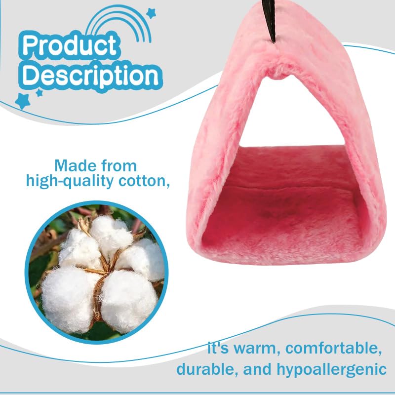 Bird Nest Snuggle Hut Soft Plush Hammock Hanging Cage Tent for Birds Parrot Winter Warm Bed Pet Toy for Hamster Parrot Macaw Budgies Eclectus Parakeet Cockatiels Cockatoo Lovebird (Pink) - color: Pink