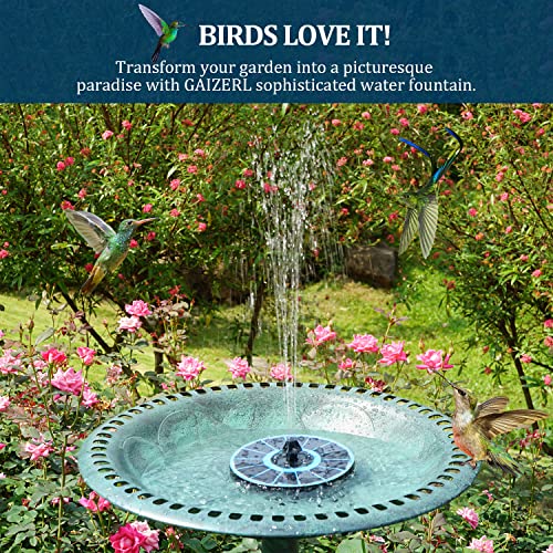 Solar Fountain New, 3.5W Solar Bird Bath Fountains with Glass Panel, 2200 Battery, Hummingbird Water Features with Color LED Lights, 8 Spray Modes & 4 Fixed Pipes for Garden, Pool, Pond - color: Blue