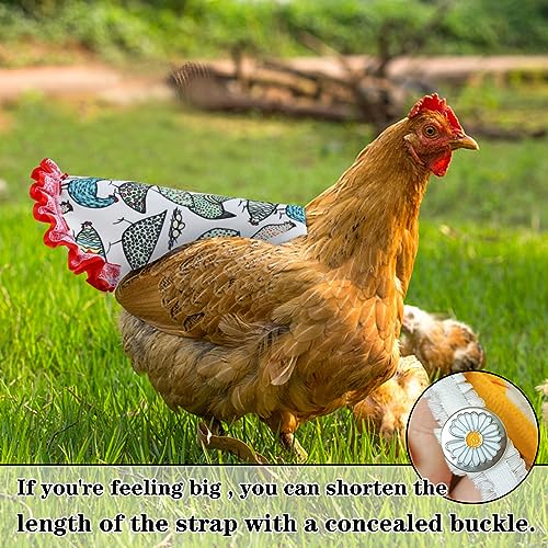 6pcs Chicken Saddle for Hens，Waterproof Chicken Saddle | Chicken Apron for hen Wing Back Protector with Elastic Straps, Print Feather Protective Chickens Vest Jacket - color: Chicken Saddle Hen 6pcs(a)