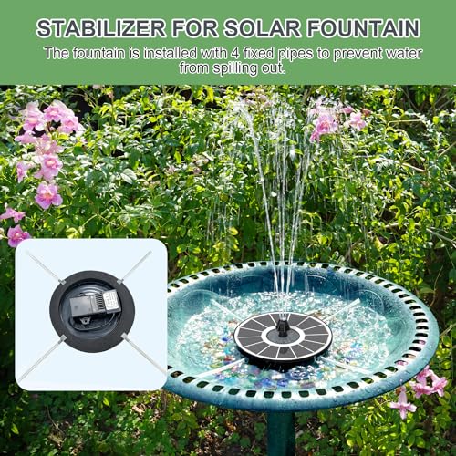 Yzert Solar Fountain for Bird Bath Direct Sunlight High Efficiency 3.5W Glass Panel Solar Water Fountain Outdoor Garden Flower (White) - color: White