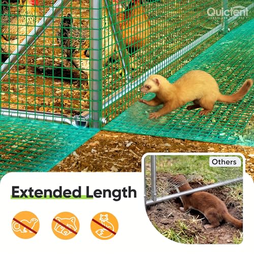 Quictent Large Metal Chicken Coop Run for 30+ Poultry w/Side Hardware Cloth | Waterproof Cover, Advanced Series Outdoor Walk-in Cage Hen Duck Rabbit Dog Pen Yard Farm House, 18x9x6.6FT - color: White, size: 214.5"L x 107.3"W x 78.0"H