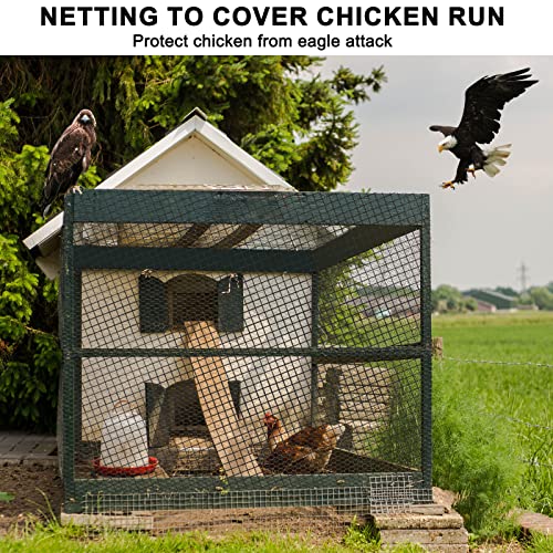BSTPCOO Bird Netting for Chicken Coop Roof,25 x50ft, Nylon 3/4" Mesh | Garden Nettings for Fruits Trees Plant, Poultry Netting, Aviary Nettings,Deer Fence, with Cable Ties and Stakes - size: 25'×50'-3/4''