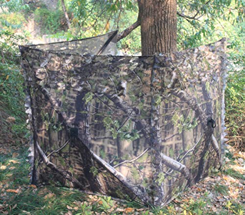 AUSCAMOTEK Pop Up Ground Blind for Deer Duck Turkey Hunting Portable Quick Setup Lightweight Green/Brown/Dry Grass Ground Peg Included - color: Green Leave