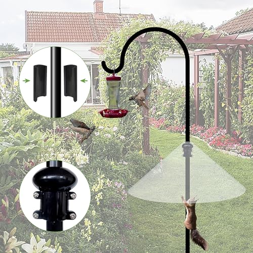 Squirrel Baffle for Bird Feeder Pole - 19 Inch for Shepherd’s Hook, Squirrel Proof Cone (1 Pack, Semi-Transparent) - color: Clear