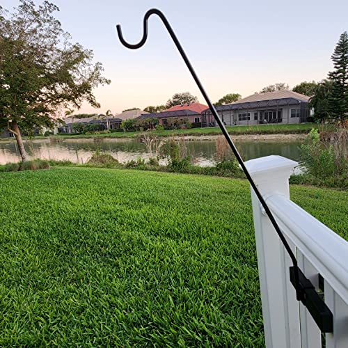 Premium - One Piece Pole - Long Hook Kits Ideal for Bird Feeders, Lighter Flower Baskets, Chimes, etc. for Vertical Spindled Deck Railings Only (27" Upright) Heavy Duty Hanger - size: (1) 27" Upright