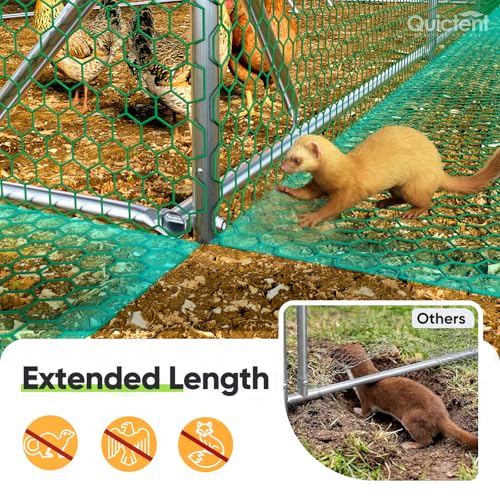 Quictent Essential Series 6.6x9ft Metal Chicken Coop Run w/Climbing Ladder | Walk-in Outdoor Poultry Cage with PVC Coated Chicken Wire, Hen Duck Rabbit Farm House, Waterproof Anti-UV Cover - size: 6.6x9ft