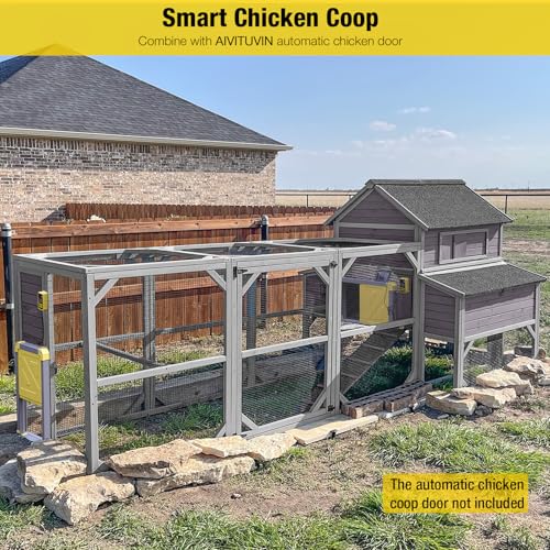 Aivituvin Large Chicken Coop 118" L Hen House Duck Cage for 8-10 Chickens 41.3 ft² with Spacious Run, 6 Nesting Box, 6 Raised Perches - size: 118.1"L x 53.5"W x 49.5"H