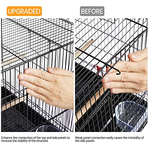 Yaheetech Pack of 2 Stackable Rectangle Breeding Flight Parakeet Bird Cage for Finches Budgies Cockatiels Conures Lovebirds Canaries Parrots w/Slide-Out Tray
