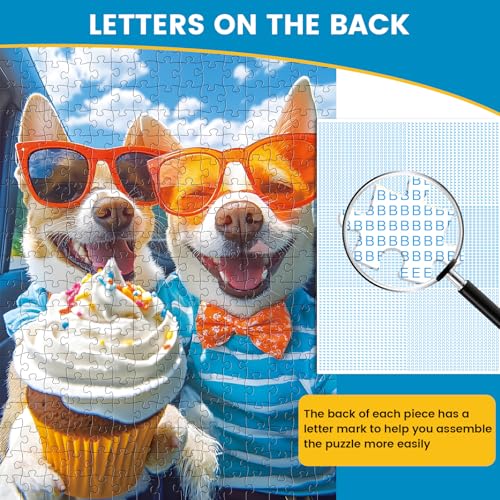300 Piece Puzzles for Adults,Cute Puppy Jigsaw Puzzle for Adults Kids Seniors,Recycled Cardboard Selfie Puppy Piece Puzzle 300 Piece,Family Activity Great Gift for Family Friends 20.5 * 15 in - style: Dogs