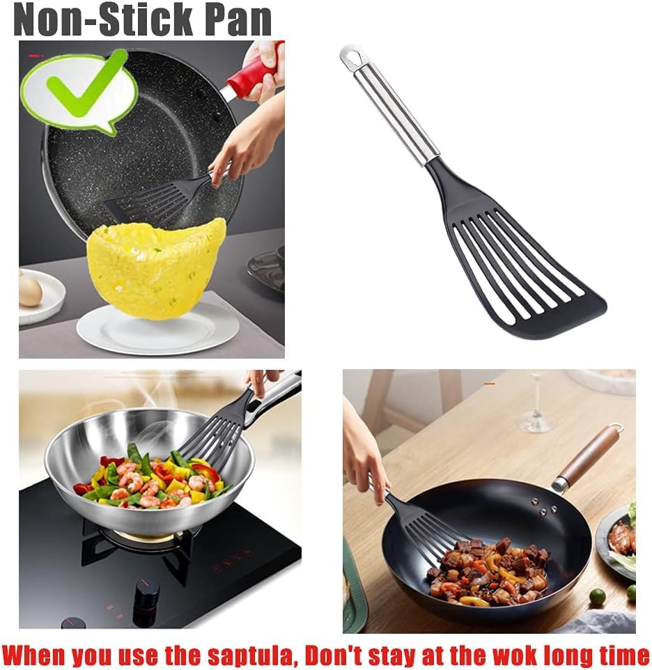 Tenta Kitchen Flexible Fish Turner Spatula, for Fish/Egg/Meat/Dumpling Frying - color: Nylon Spatula
