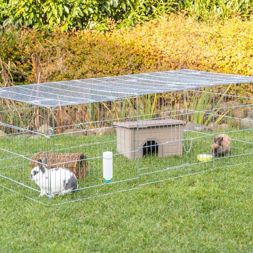 TRIXIE Rabbit Cage - 55 cu. ft., Outdoor Pen Extends Rabbit Hutch and Chicken Coops, Ideal for Small Animals, Bunny, Guinea Pigs, Chickens - size: 55 cu. ft.