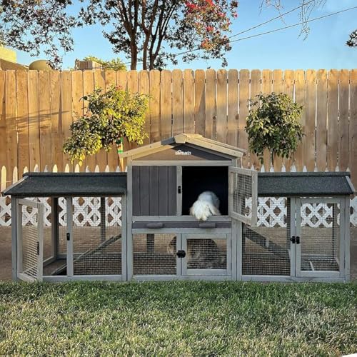 Aivituvin Rabbit Hutch Bunny Hutch Large Rabbit Cage, Indoor Bunny Cages Outdoor Rabbit House (Style2) - size: X-Large