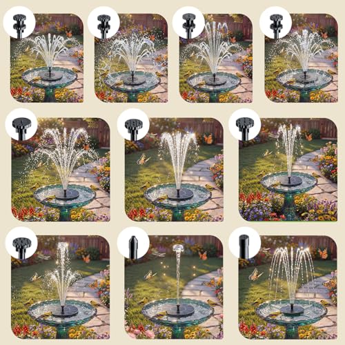 AISITIN 3.5W Solar Fountain for Bird Bath with 6 Interchangeable Nozzles | Floating Solar Water Fountain Pump, Outdoor Solar Water Pump for Garden Pond, Aquarium, Fish Tank, Pool