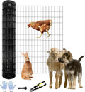 Tongmo 4 ft x 50 ft Black PVC Coated Welded Wire Fence, 16GA Garden Chicken Wire Fence Roll, Mesh Size 2" x 4" Hardware Cloth, Ideal for Yard Protection and Poultry Netting - color: Black, size: 4ft*50ft