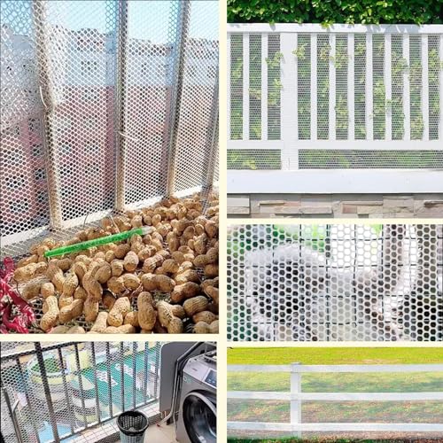 Plastic Wire Mesh Fence 16in x 33Ft Plastic Chicken Wire Mesh for Poultry, Dogs, Rabbit, Snake Barrier & Gardening Versatile Plastic Fencing (16in x 33Ft, White) - color: White, size: 16in x 33Ft