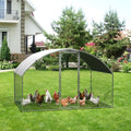 Large Metal Chicken Coop, Metal Chicken Run with Waterproof and Anti-Ultraviolet Cover for Outside, 9.8 x 6.5 x 6.5 Ft Walk-in Poultry Cage, Outdoor Chicken Pen for Backyard and Farm - size: 9.8 x 6.5 x 6.5 ft