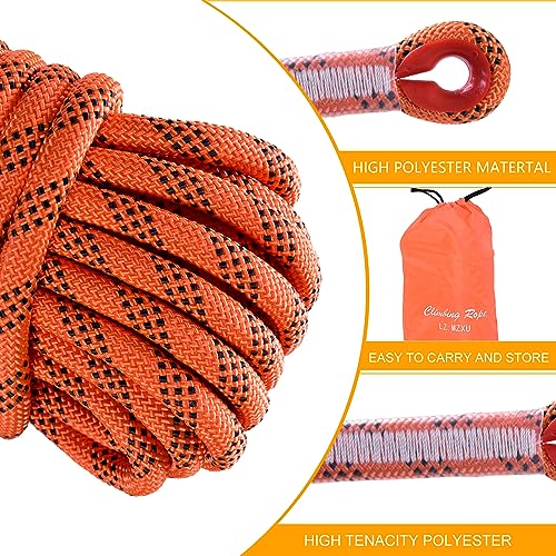 Climbing Rope, Rappelling Rope - color: Orange, size: 32FT