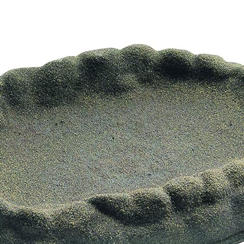Farm Innovators Heated Bird Bath, Four Seasons Outdoor Decor Shallow Bath Tray for Birds - Backyard & Garden Birdbath with Sand Coated Design | Thermostatically controlled sand-coated oasis with enclosed heating element, cord tucks away for year-round use