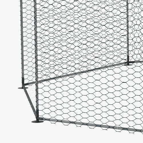 PawHut Large Chicken Coop Polygon Shaped Walk in Fence Cage 17.1'x15.7'x9' | Metal Chicken Run with Waterproof and Anti-UV Cover, Hen House for Outdoor and Yard Farm Use, 1" Dia