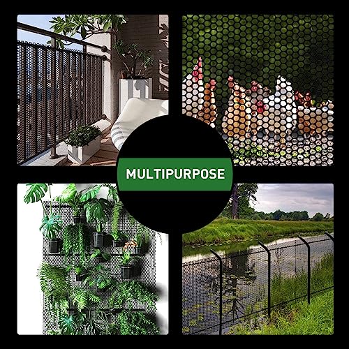 15.7 in x 19.7 FT Plastic Chicken Wire Fencing,Comes with 30 Twist Ties, Black Chicken Wire mesh,Poultry Netting,Poultry Fence,Chicken Wire for Crafts,Plastic Garden Fencing,Floral Chicken Wire - size: 15.7IN*19.7FT