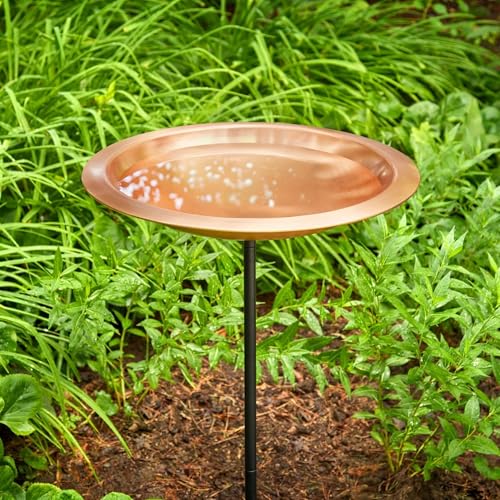 Good Directions Matte Copper Bird Bath on Garden Pole 18" - style: Matte