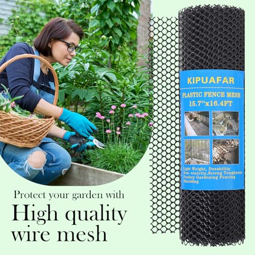 Pet Proof Barrier Net, Black Plastic Chicken Wire Mesh Fencing 15.7IN x 6.56FT, Balcony Cat Safety Net & Garden Snake Barrier, Heavy Duty Protection for Chicken Coops, Rabbit Hutches, Dog Kennels - color: Black, size: 15.7 IN * 6.56 FT