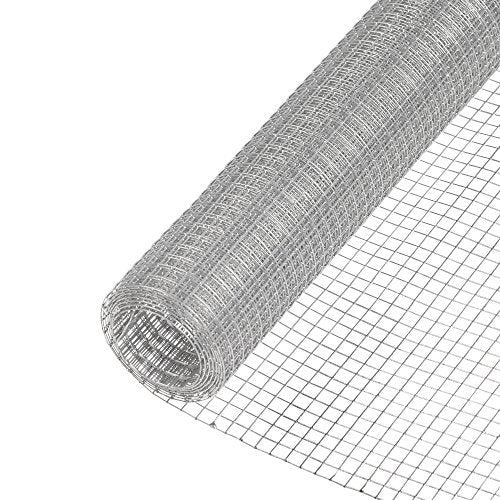 YARDGARD 1/2 Inch Mesh Welded Wire Fence, Hardware Cloth, 19 Gauge Galvanized Steel for Garden Protection, Cage Fencing, Chicken and Rabbit Barriers, and Crafts, 48 Inches x 25 Feet - size: 48 Inches x 25 Feet