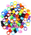 100 Pcs Multicolor Poultry Leg Rings, 10 Colors Poultry Foot Rings Bird Identification Leg Bands Clip-on for Birds, Ducks, Chickens (Diameter 8 MM)