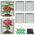 Convivium Plant Protectors from Animals 6 Packs, 13 x 12 in Metal Chicken Wire Cloche Plant Cages for Outdoor Plants, Garden Fencing Animal Barrier with Detachable Dome Lid, Stakes & Zip Ties