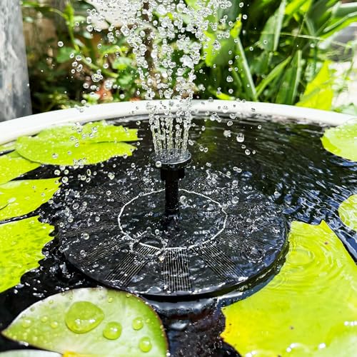Solar Fountain for Bird Bath, 1.4W Floating Water Pump, 6 Nozzles