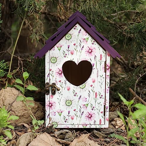 ARTAWEIN Flowering shrubs Bird House Attract Bird as Nesting spot Elegant Garden Decor Nesting Boxes for Birds Solid Wood Garden Bird House | Decoratvie Birdhouse for Kid's Play or Home Decoration