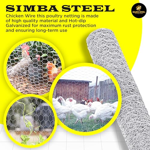 Chicken Wire 36 in x 200 FT x 2” Mesh x 20GA | Poultry Wire Netting | Hot Dipped Galvanized | Chicken Coop, Rabbit Cage, Fence Barrier (36 x 200 x 2) - style: 36 in x 200 FT x 2 in