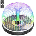Remote Control Solar Water Fountain, 2026 Upgrade 6W Solar Bird Bath Fountain Pump with 3 Spray Heights, 3 Brightness,4000mAh Battery, LED Lights, for Hummingbird,Garden, Pond, Pool, and Patio
