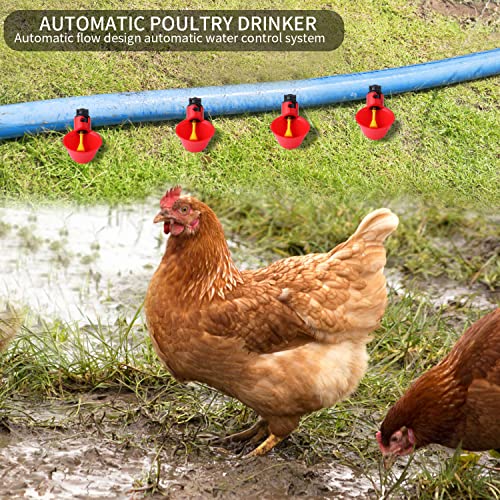 24Pack Chicken Waterer Cups,Poultry Water Cups,Automatic Poultry Waterer for DIY Poultry Quail Duck Chicken Bird Drinker