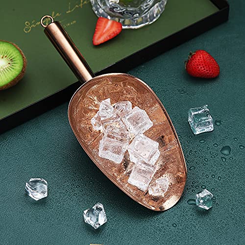 Copper Ice Scoop, Fashion Ice Cream Scoop, Premium Stainless Steel Cookie Scoop, Dog Food Scoop, Sturdy Flour Scoop, Utility Candy Scoop, Dishwasher Safe (8oz/9 Inch) - color: 4. Copper