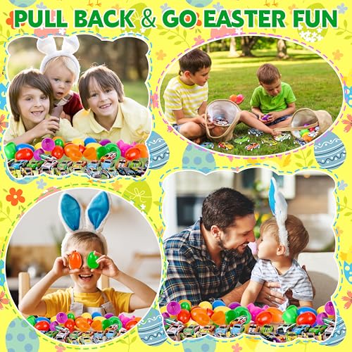 Seifar 24Pack Prefilled Easter Eggs with Pull Back Cars,Mini Race Car Prefilled Easter Basket Stuffers Gifts Party Favors for Classroom Prizes Goodie Bag Egg Hunt - style: racing