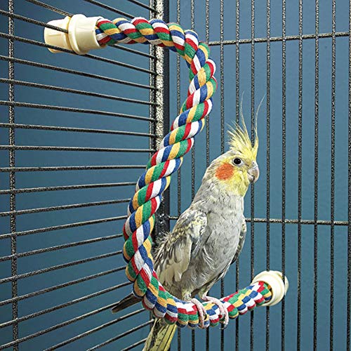 JW Pet Comfy Perch for Birds Flexible Multi-Color Rope, Small - 21" Length (Pack of 12) - size: Small (Pack of 12), style: 21"