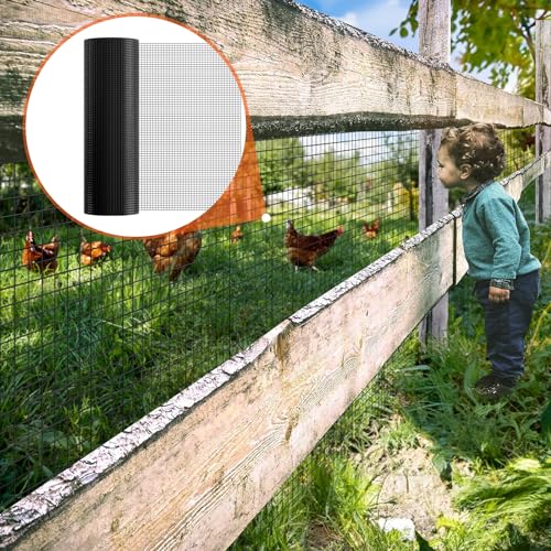 VEVOR Hardware Cloth, 36'' x 50' 1/2 inch Galvanized Wire Mesh Roll, 19 Gauge Chicken Wire Fencing Roll, Vinyl Coating Metal Wire Mesh for Chicken Coop Barrier, Rabbit Snake Fences, Poultry Enclosures - size: 1/2inch 36'' x 50'