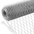 Chicken Wire 15.7 in x 590.5 in Poultry Wire Netting Hexagonal Galvanized Mesh Garden Fence Barrier for Pet Rabbit Chicken Fencing with 100 Pcs Cable Zip Ties - color: Silver, size: 15.7"x590.5"+100Ties