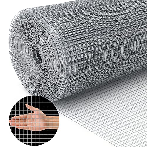 Land Guard 19 Gauge Hardware Cloth, 1/2 inch Chicken Wire Fence, Galvanized Welded Cage Wire Mesh Roll Supports Poultry Netting Cage Fence……… - size: 1/2inch 16inch×25ft