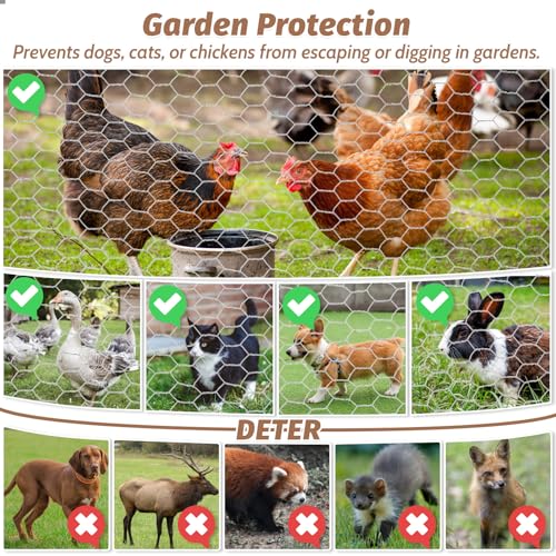 Floral Chicken Wire for Craft, 15.7 Inch x 10 FT Lightweight Galvanized Hexagonal Chicken Wire Netting, Silver Chicken Wire Fence for Garden Poultry Chicken Wire Mesh with Gloves, Wire Ties, Plier - size: 15.7 Inch x 10 FT