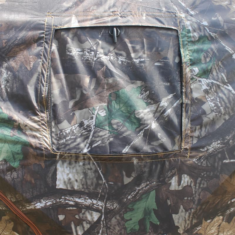 Camping Tent Hunting Blind See Through with Carrying Bag, 4-6 Person Pop Up Ground Blinds 270 Degree, Portable Camo Hunting Tent for Deer Turkey Hunting