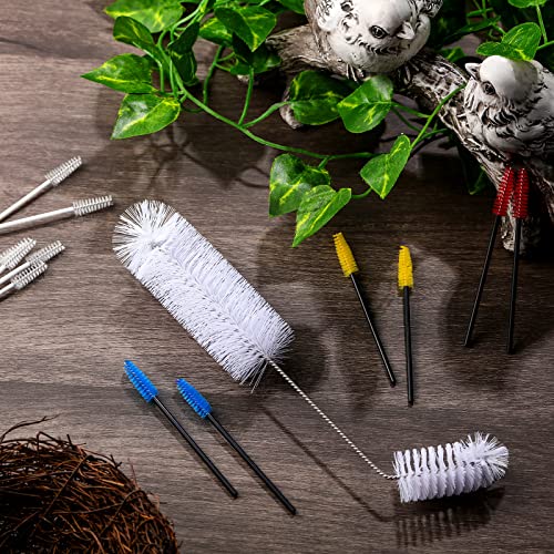 Hummingbird Feeder Cleaning Brush 19 Pieces 3 Size Mini Nylon Double Headed 2 in 1 Hummingbird Brush Hard to Reach Places Tiny Cleaning Kit(White) - color: White